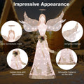 Tangkula 5 FT Lighted Christmas Angel, Outdoor Pre lit 3D Glittered Angel with 100 Warm White Lights